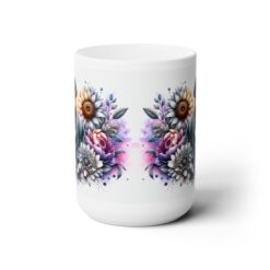 Greater Swiss Mountain Dog in Flowers 15oz Mug - Front