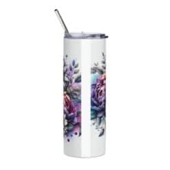 Greater Swiss Mountain Dog in Flowers 20oz Tumbler - Back