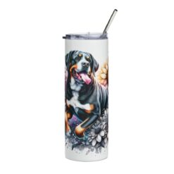 Greater Swiss Mountain Dog in Flowers 20oz Tumbler - Front