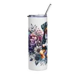 Greater Swiss Mountain Dog in Flowers 20oz Tumbler - Left