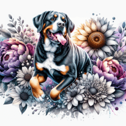 Greater Swiss Mountain Dog in Flowers 20oz Tumbler - Render
