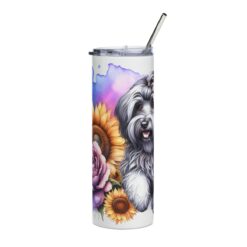 Havanese in Flowers 20oz Tumbler - Left