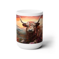 Highland Cow Laying Down 15oz Mug - Front