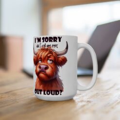 Highland Cow Sarcastic 15oz Mug - Lifestyle
