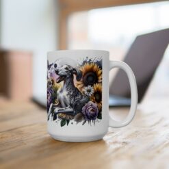 Ibizan Hound in Flowers 15oz Mug - Lifestyle