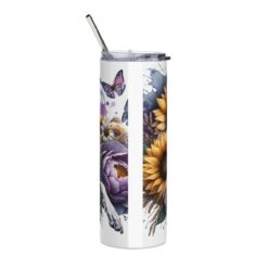 Ibizan Hound in Flowers 20oz Tumbler - Back
