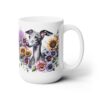 Italian Greyhound in Flowers 15oz Mug - Right