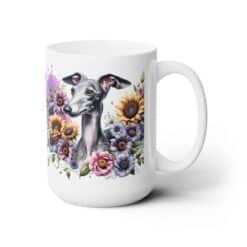 Italian Greyhound in Flowers 15oz Mug - Right