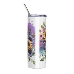 Italian Greyhound in Flowers 20oz Tumbler - Back