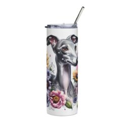 Italian Greyhound in Flowers 20oz Tumbler - Front