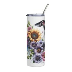 Italian Greyhound in Flowers 20oz Tumbler - Left