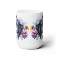 Keeshond in Flowers 15oz Mug - Front