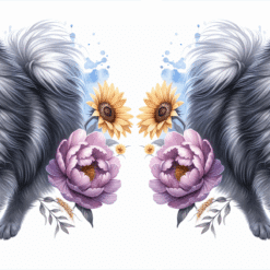Keeshond in Flowers 15oz Mug - Render