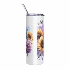 Keeshond in Flowers 20oz Tumbler - Back