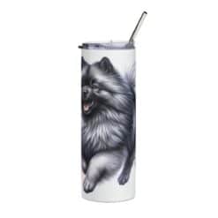 Keeshond in Flowers 20oz Tumbler - Front