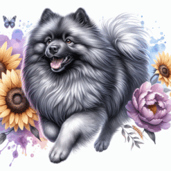Keeshond in Flowers 20oz Tumbler - Render