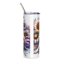 Labrador Retriever in Flowers 20oz Tumbler - Back