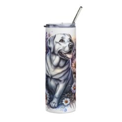 Labrador Retriever in Flowers 20oz Tumbler - Front