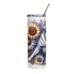 Labrador Retriever in Flowers 20oz Tumbler - Left