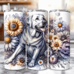 Labrador Retriever in Flowers 20oz Tumbler - Lifestyle