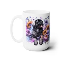 Leonberger in Flowers 15oz Mug - Left