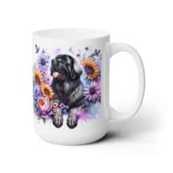 Leonberger in Flowers 15oz Mug - Right