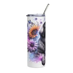 Leonberger in Flowers 20oz Tumbler - Left
