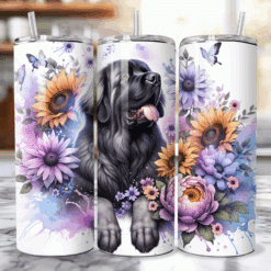 Leonberger in Flowers 20oz Tumbler - Lifestyle