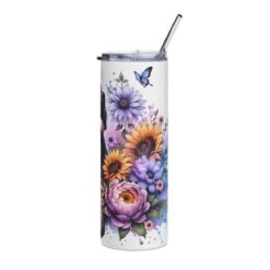 Leonberger in Flowers 20oz Tumbler - Right