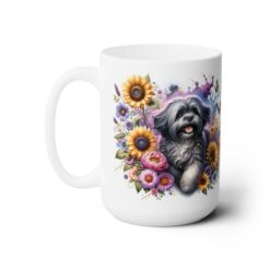 Lhasa Apso in Flowers 15oz Mug - Left