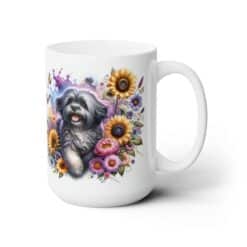 Lhasa Apso in Flowers 15oz Mug - Right