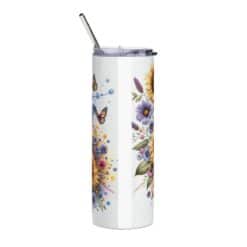 Lhasa Apso in Flowers 20oz Tumbler - Back