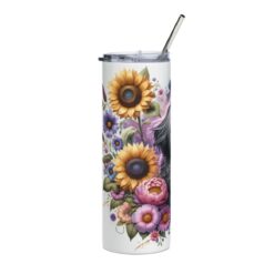 Lhasa Apso in Flowers 20oz Tumbler - Left