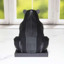 Low Poly Sitting Bear Sculpture - Back