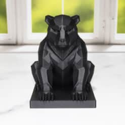 Low Poly Sitting Bear Sculpture - Front