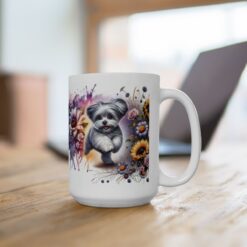 Maltese in Flowers 15oz Mug - Lifestyle