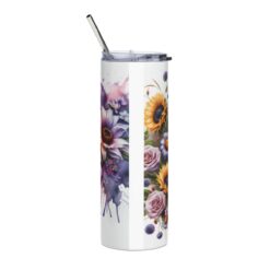 Maltese in Flowers 20oz Tumbler - Back