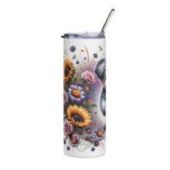 Maltese in Flowers 20oz Tumbler - Left