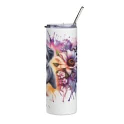 Maltese in Flowers 20oz Tumbler - Right