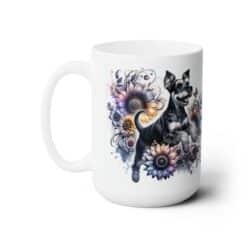 Manchester Terrier in Flowers 15oz Mug - Left