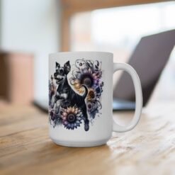 Manchester Terrier in Flowers 15oz Mug - Lifestyle