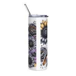 Miniature Pinscher in Flowers 20oz Tumbler - Back