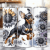 Miniature Pinscher in Flowers 20oz Tumbler - Lifestyle