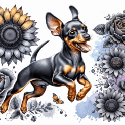 Miniature Pinscher in Flowers 20oz Tumbler - Render