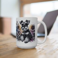 Miniature Schnauzer in Flowers 15oz Mug - Lifestyle