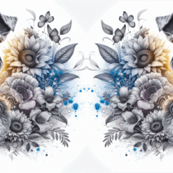 Miniature Schnauzer in Flowers 15oz Mug - Render