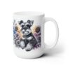 Miniature Schnauzer in Flowers 15oz Mug - Right
