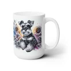Miniature Schnauzer in Flowers 15oz Mug - Right
