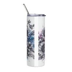 Miniature Schnauzer in Flowers 20oz Tumbler - Back