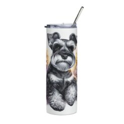 Miniature Schnauzer in Flowers 20oz Tumbler - Front